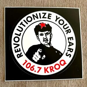 Vintage KROQ FM 106.7 radio station Revolutionize Your Ears Sticker Decal